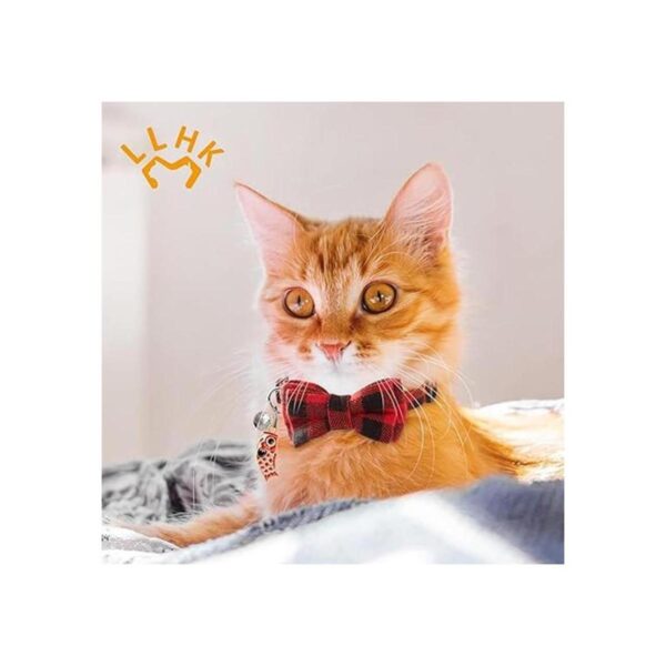 LLHK Paquete de 4 collares de gato pequeños con pajarita y
