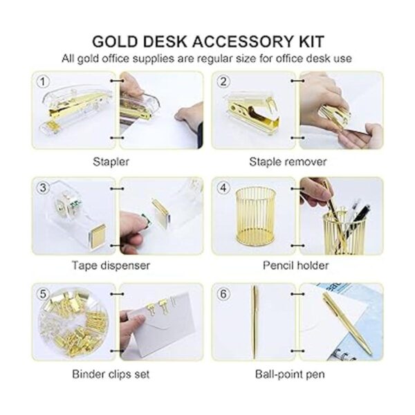 BOMEI PACK Kit de accesorios de escritorio grapadora y_4