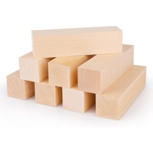 Paquete de 8 bloques de tallado de tilo de 6 x 1.5 x 1.5