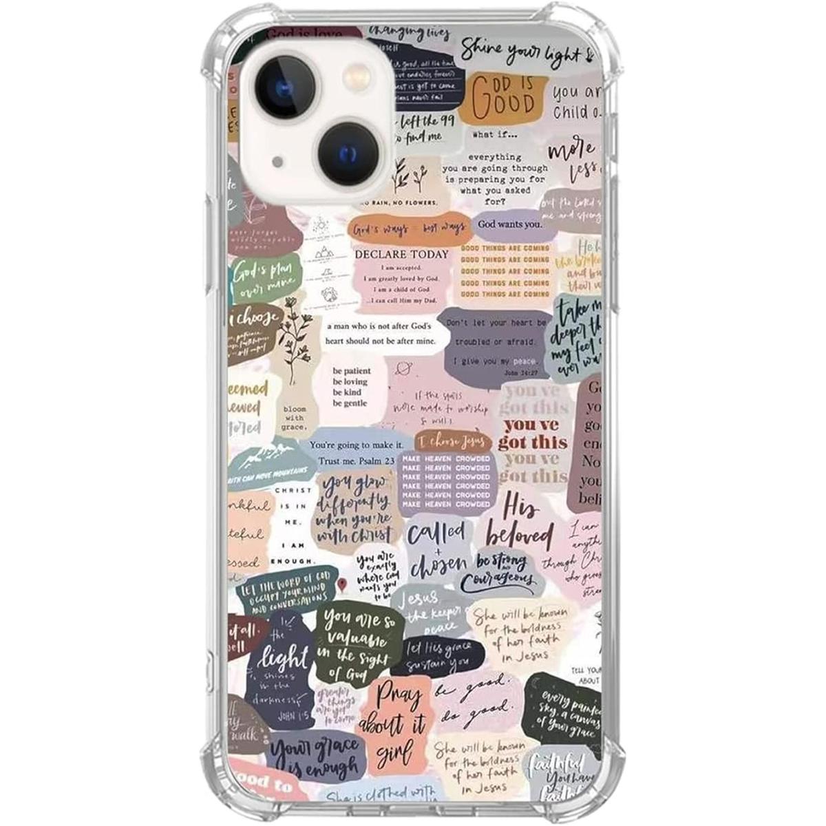 Funda estética con versículos de la Biblia compatible con