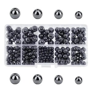 PH PandaHall Cuentas de hematita negra 316 cuentas