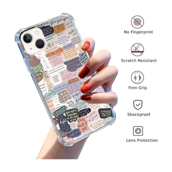 Funda estética con versículos de la Biblia compatible con_2