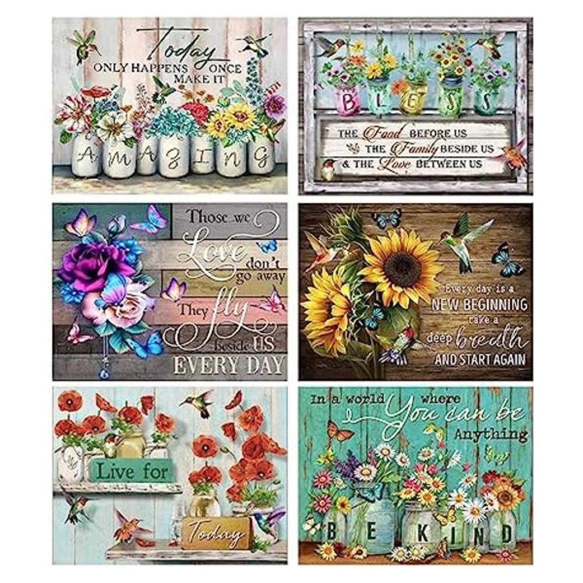 Paquete de 6 kits de pintura de diamantes para adultos