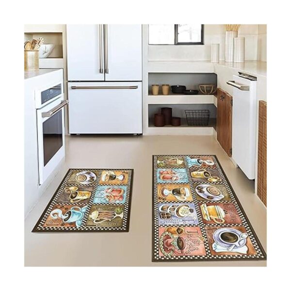 Juego de 2 alfombras y alfombrillas coloridas de cocina de