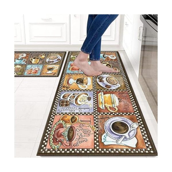 Juego de 2 alfombras y alfombrillas coloridas de cocina de