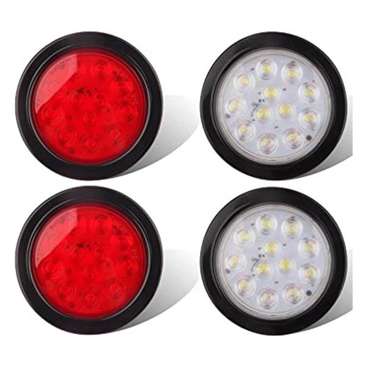 4 luces traseras LED redondas de 4 pulgadas remolque