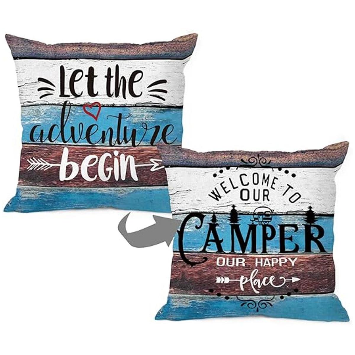 MIXDING Rustic Welcome to Our Camper Let The Adventure