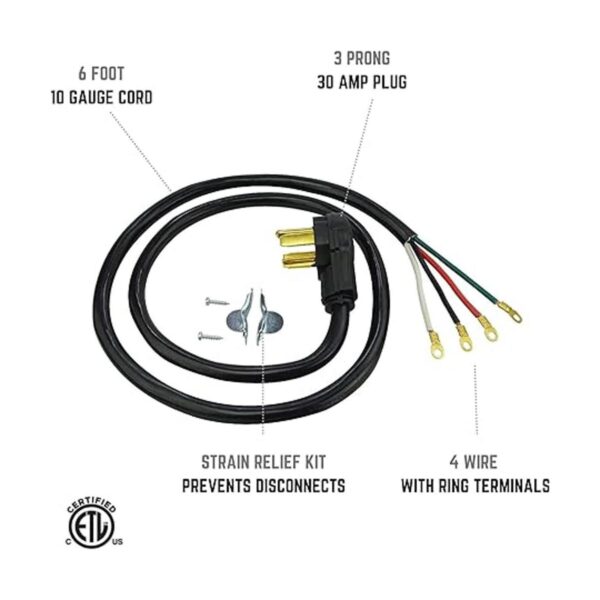 Clear Power SRDT de 6 pies 104 cable para secadora de_2