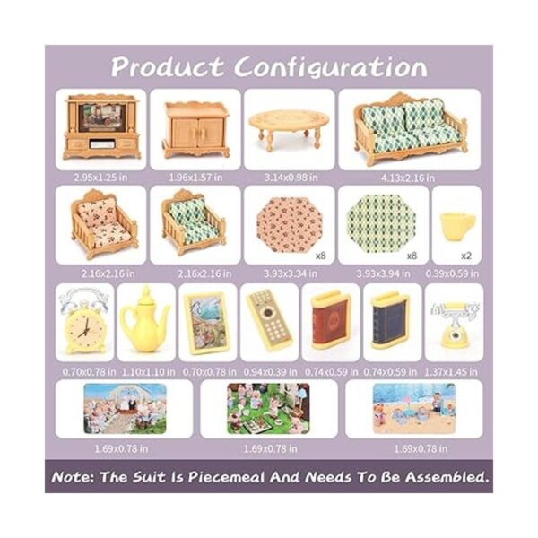 Juego de muebles de casa de muñecas para niños juguetes_2