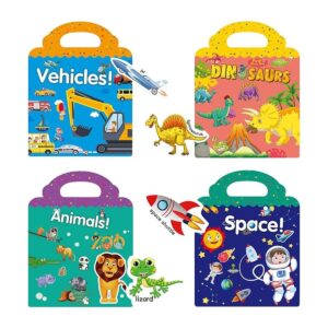 Libro de calcomanías reutilizables para niños de 2 a 4