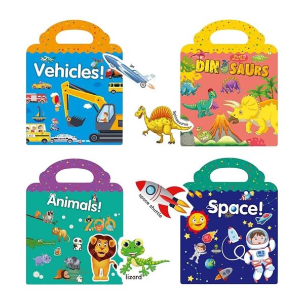 Libro de calcomanías reutilizables para niños de 2 a 4