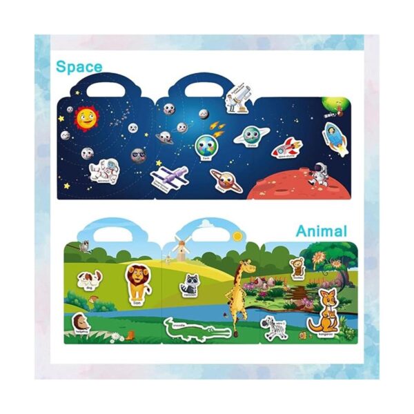 Libro de calcomanías reutilizables para niños de 2 a 4