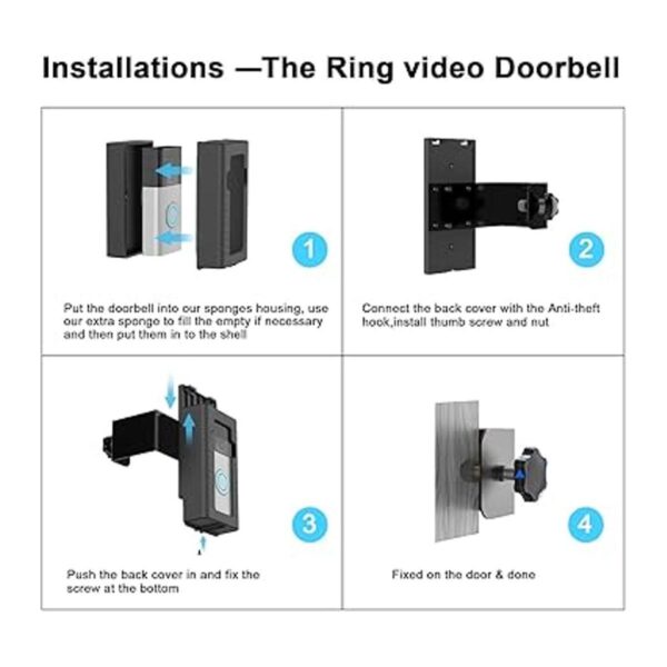 BFYTN Soporte de timbre de video antirrobo compatible con_6