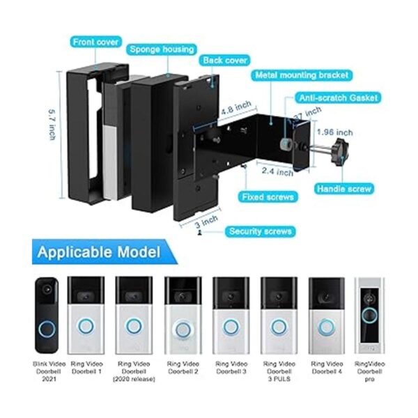 BFYTN Soporte de timbre de video antirrobo compatible con_5