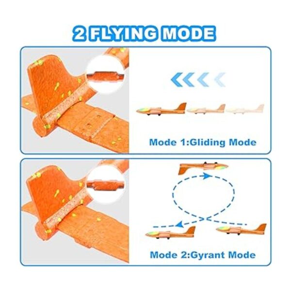 Paquete de 3 juguetes lanzadores de aviones 2 modos de_3