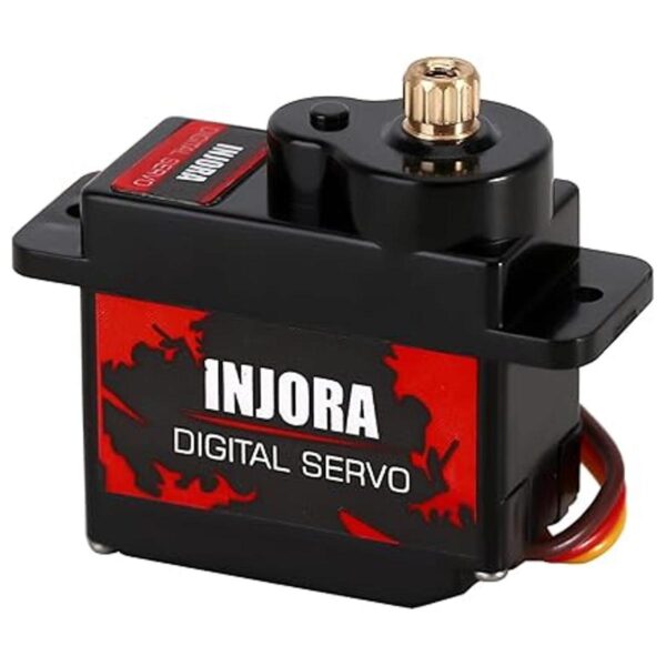 INJORA Servo digital RC 0.42 oz con soporte de metal 15T y