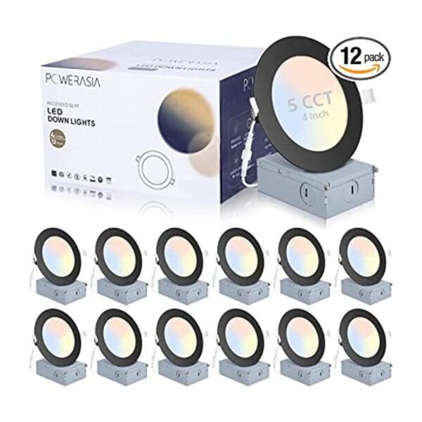 Paquete de 12 luces empotrables de 4 pulgadas con caja de_1