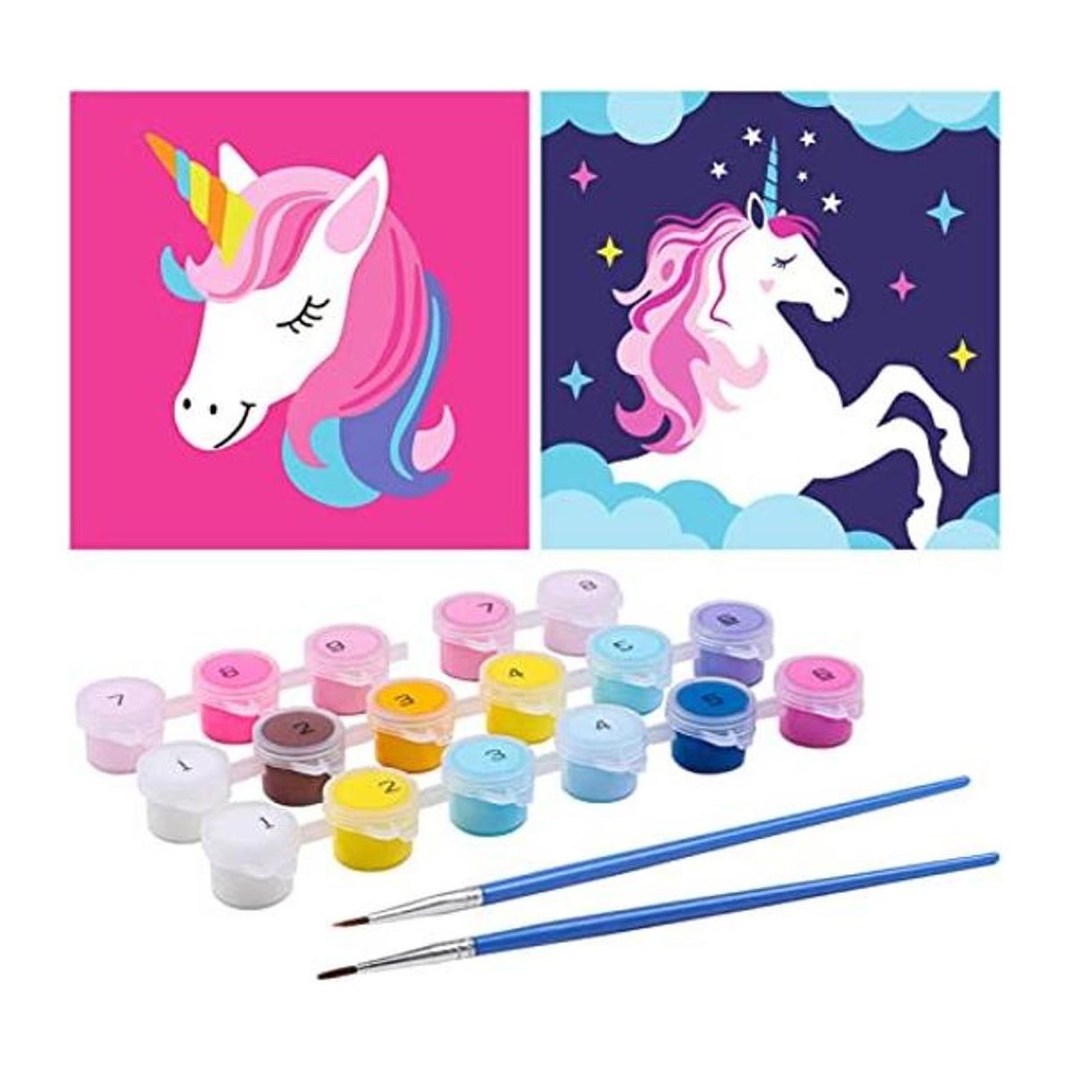 G.C 2 piezas de pintura por números para niños unicornio