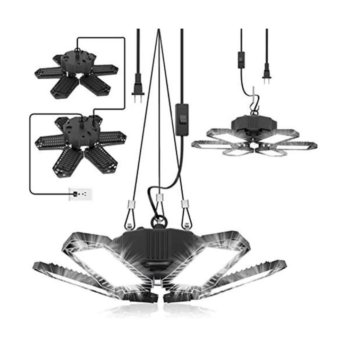 Paquete de 2 luces de garaje enchufables luz LED de