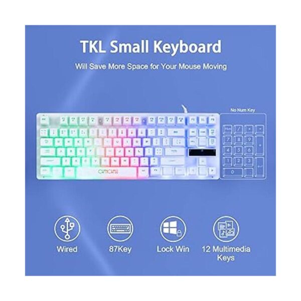 CHONCHOW Combo de teclado y mouse para juegos con cable