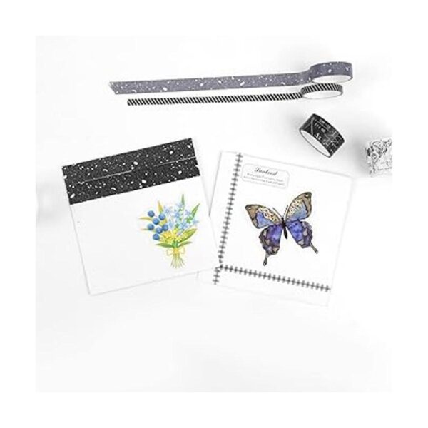 Dizdkizd Juego de cinta washi en blanco y negro 20 rollos