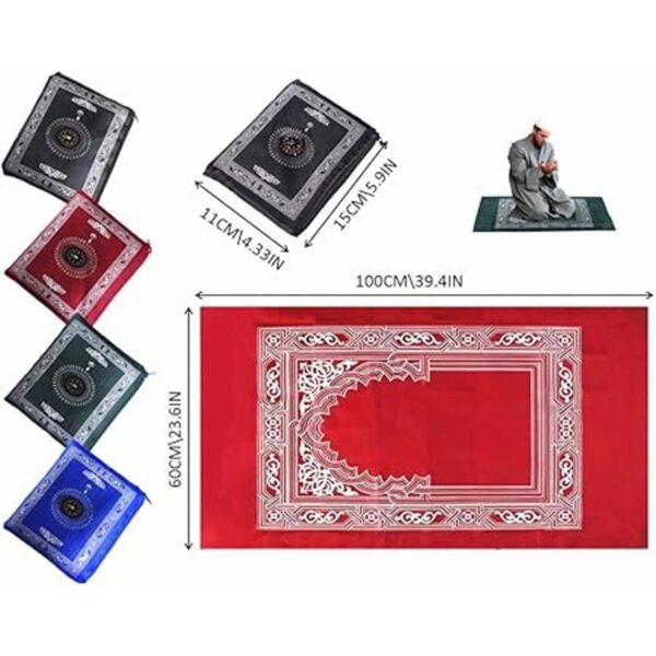 Kellegour Alfombra musulmana de oración de 4 piezas con_2