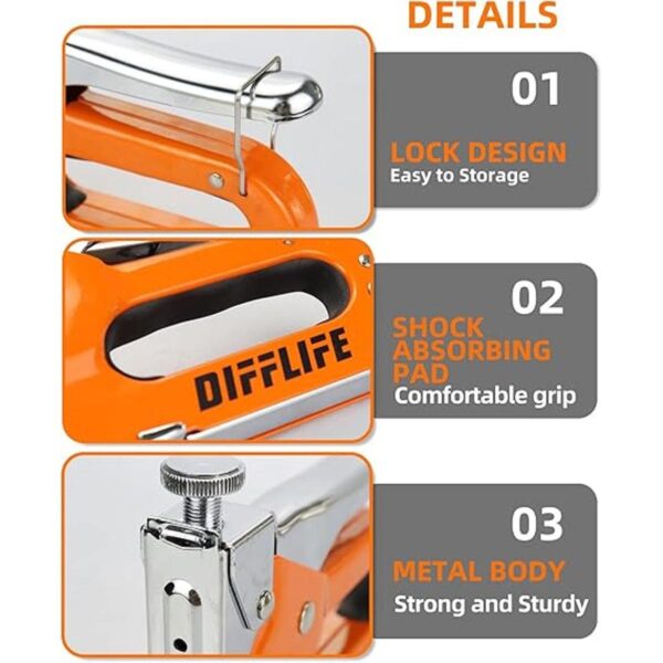 DIFFLIFE YEAHOME Pistola de grapas resistente 4