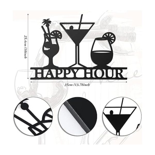 Letrero de barra de Happy Hour para decoración de pared