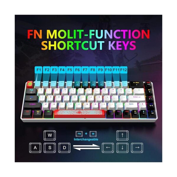 Teclado portátil 60 mecánico para juegos retroiluminado