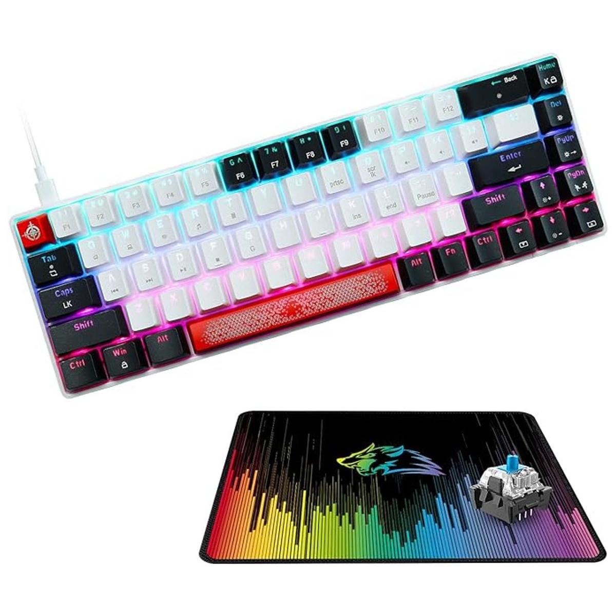 Teclado portátil 60 mecánico para juegos retroiluminado
