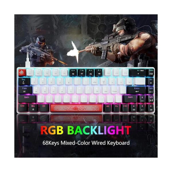 Teclado portátil 60 mecánico para juegos retroiluminado