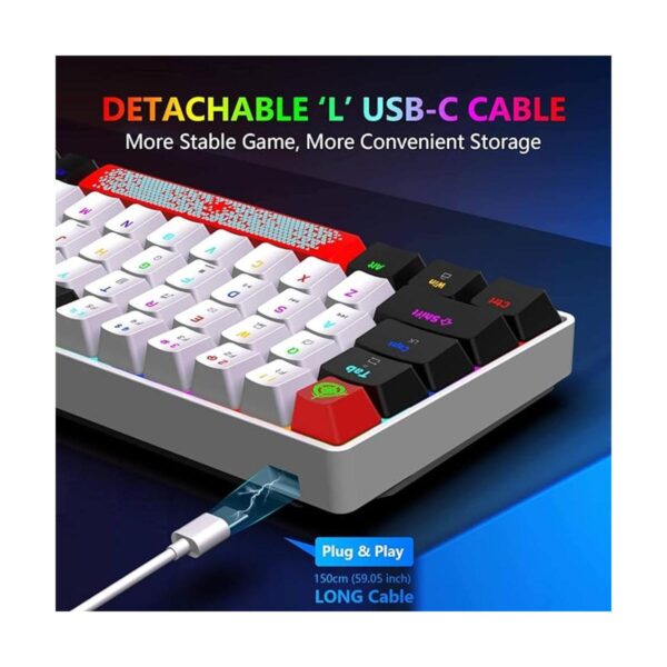 Teclado portátil 60 mecánico para juegos retroiluminado