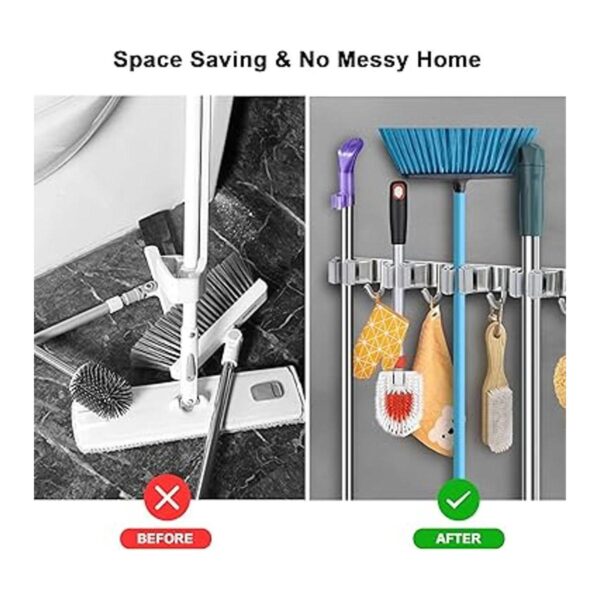 HANZENMA Broom Holder Wall Mount Broom Organizer Wall_2