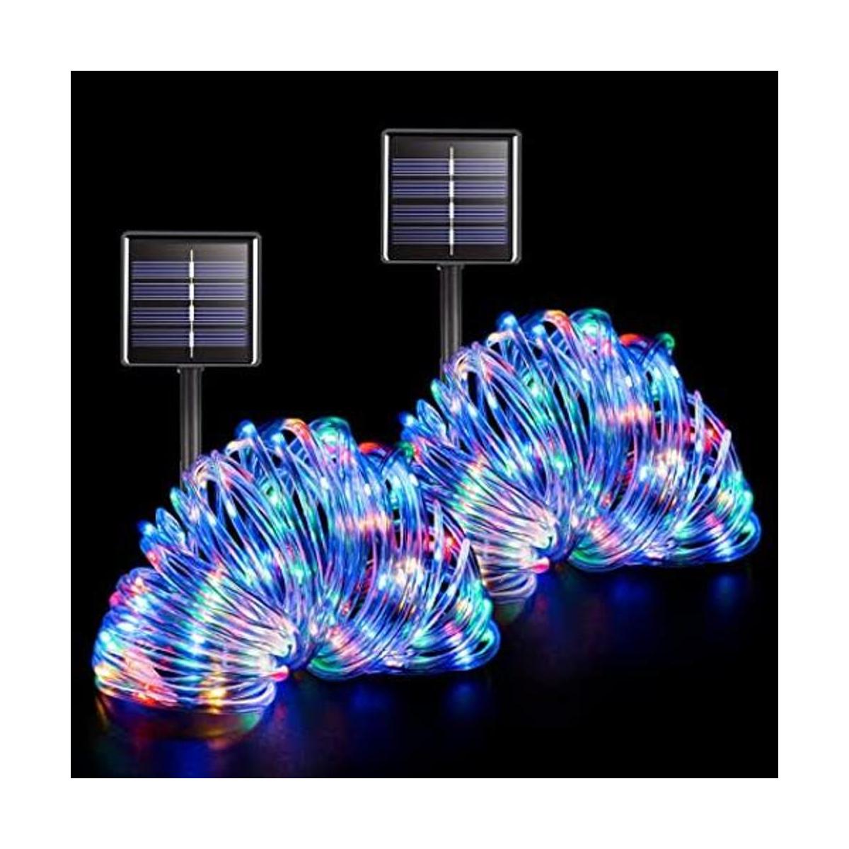 POTIVE Paquete de 2 luces solares de cuerda de 33 pies