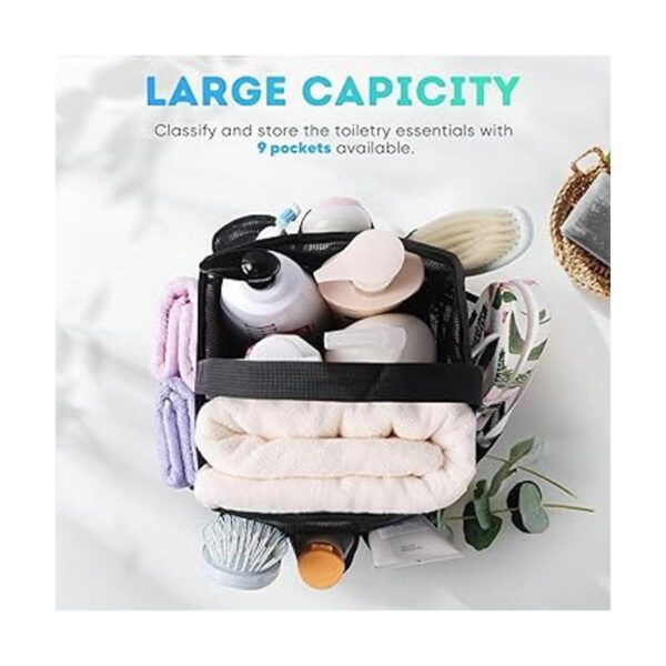 Organizador de ducha de malla portátil para dormitorio
