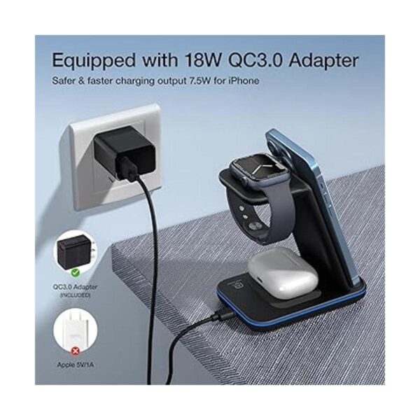 Cargador inalámbrico 3 en 1 para iPhoneiWatchAirpods y_5