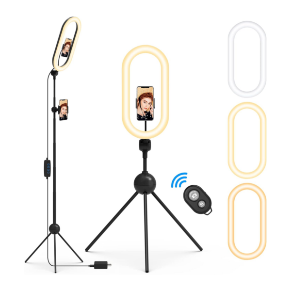 Anillo de luz con soporte y soporte para teléfono luces_1