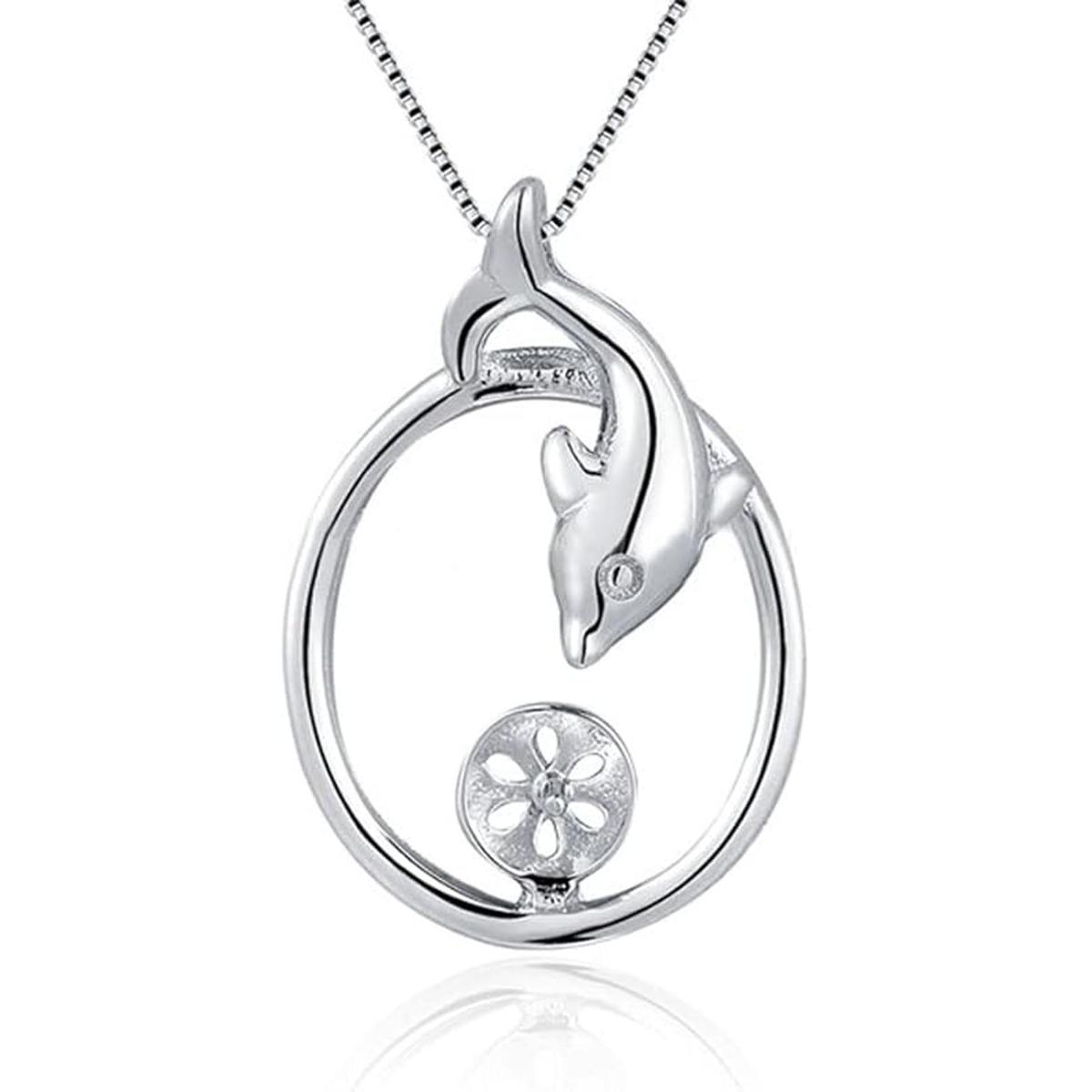 LGSY Colgante de plata de ley 925 con diseño de delfín