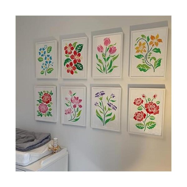 FINGERINSPIRE 9 plantillas de flores para pintar de 11.7 x_6