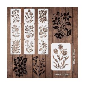FINGERINSPIRE 9 plantillas de flores para pintar de 11.7 x_2
