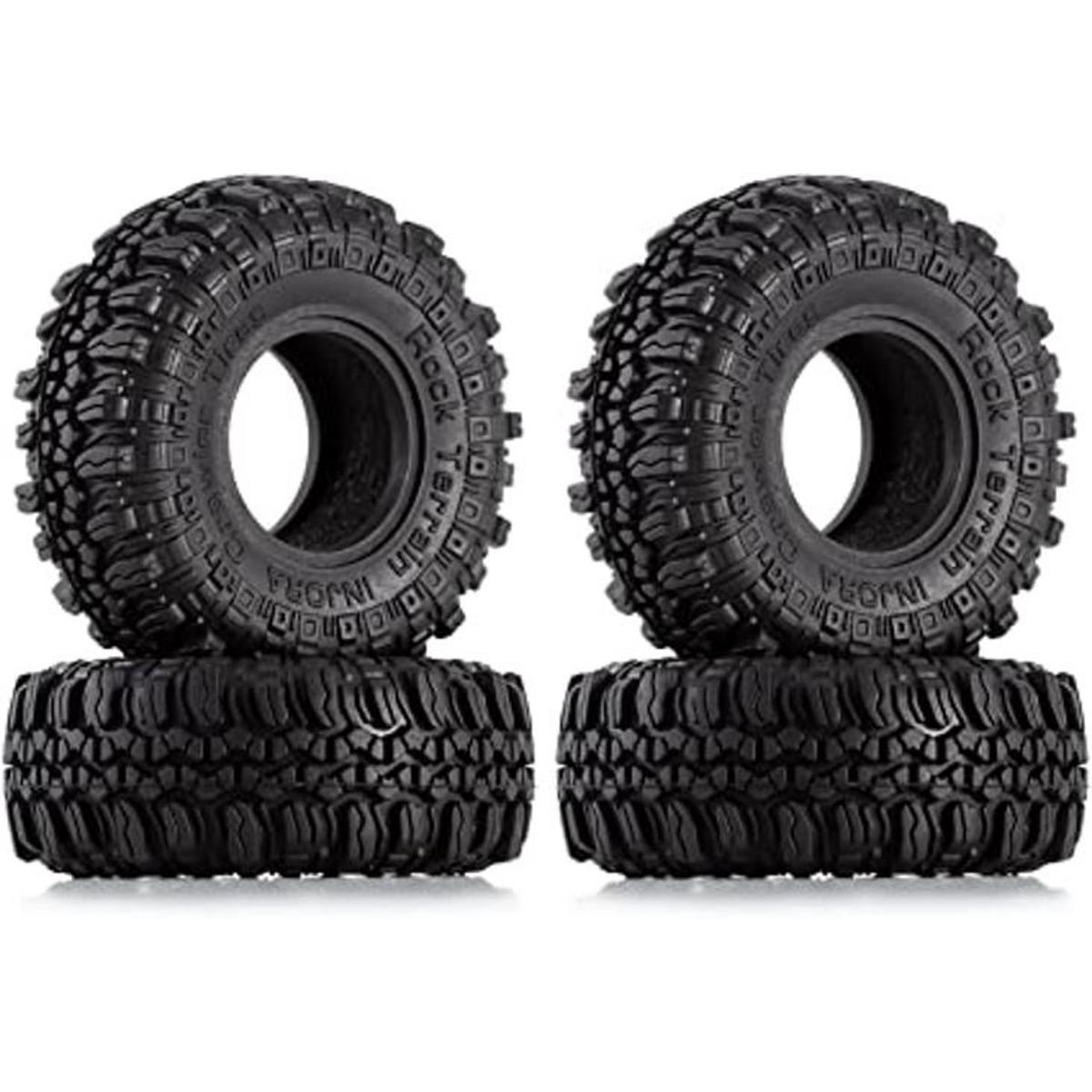 INJORA Neumáticos 1.0 de goma suave para automóvil SCX24