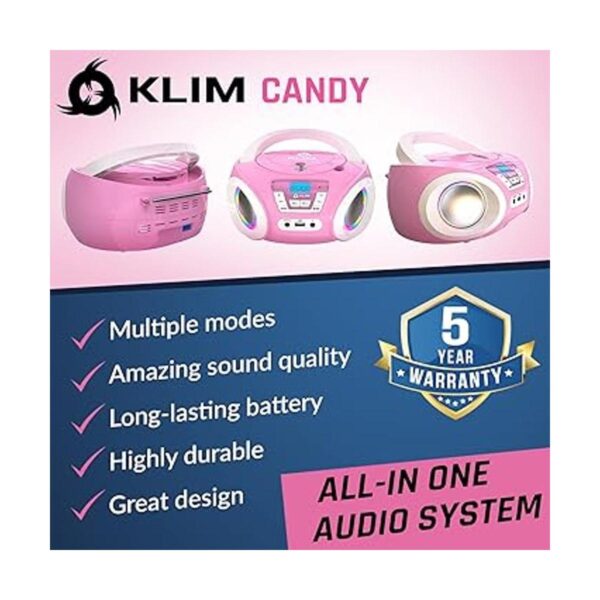 KLIM Candy Kids Boombox Reproductor de CD para niños_2