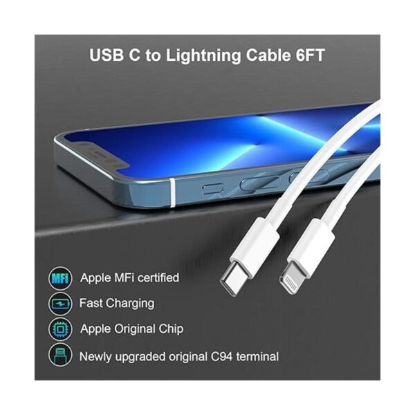 Paquete de 4 cables USB C a Lightning de 6 pies cargador_2