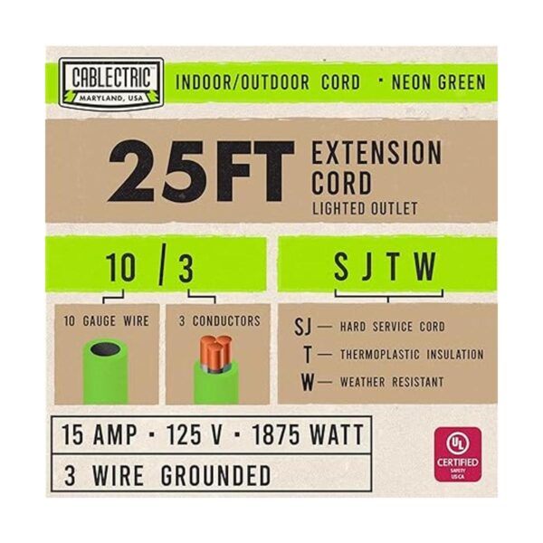 Cablectric Cable de extensión para exteriores de 25 pies_2