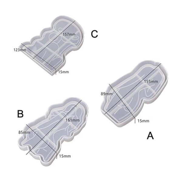 EORTA Juego de 3 moldes de resina de silicona con cuerpo