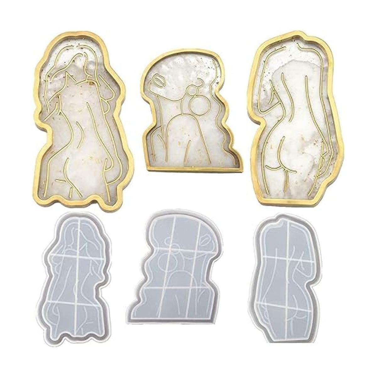EORTA Juego de 3 moldes de resina de silicona con cuerpo