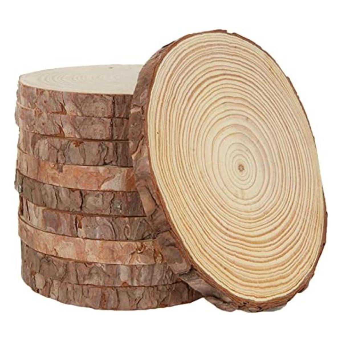 CYEAH 10 piezas de rebanadas de madera 5.56.5 pulgadas de