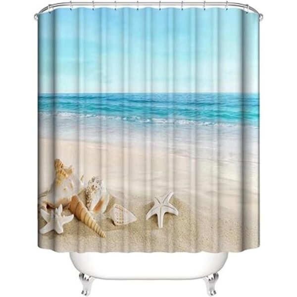 Juego de 4 cortinas de ducha de verano para playa