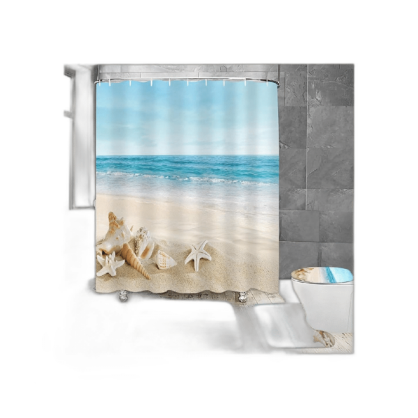Juego de 4 cortinas de ducha de verano para playa
