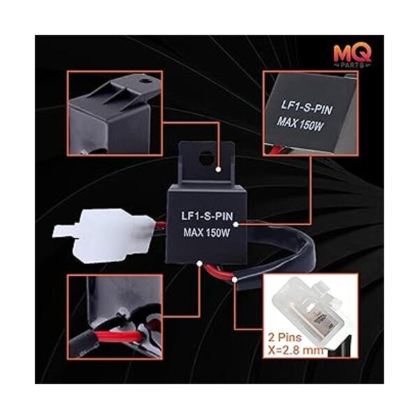 MQparts Paquete de 2 relés intermitente LED electrónico_3